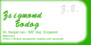 zsigmond bodog business card